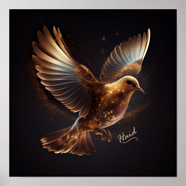 Golden Dove Holy Spirit - AI Poster (Front)