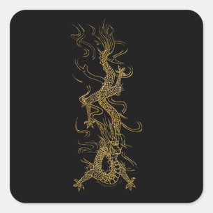 GOLDEN DRAGON Asian Art Sticker Series