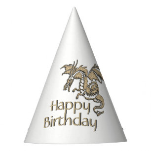 Golden Dragon Birthday Party Hat