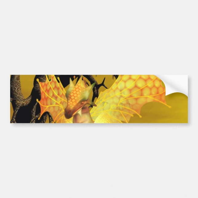 Golden Dragon Bumper Sticker (Front)