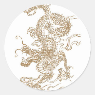 Golden Dragon Classic Round Sticker
