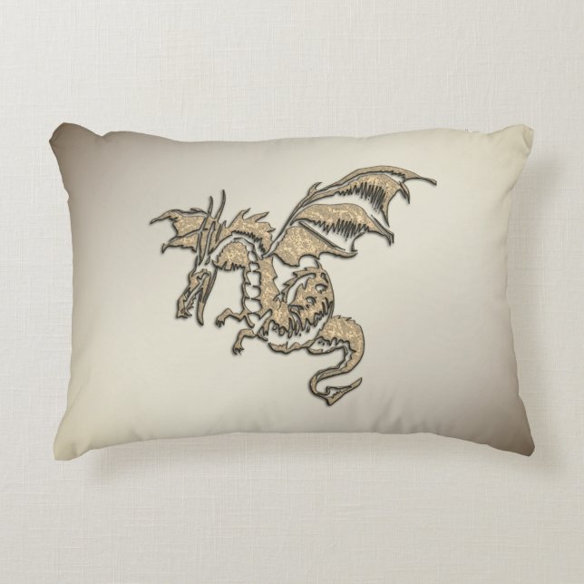 Golden Dragon Decorative Cushion (Front)