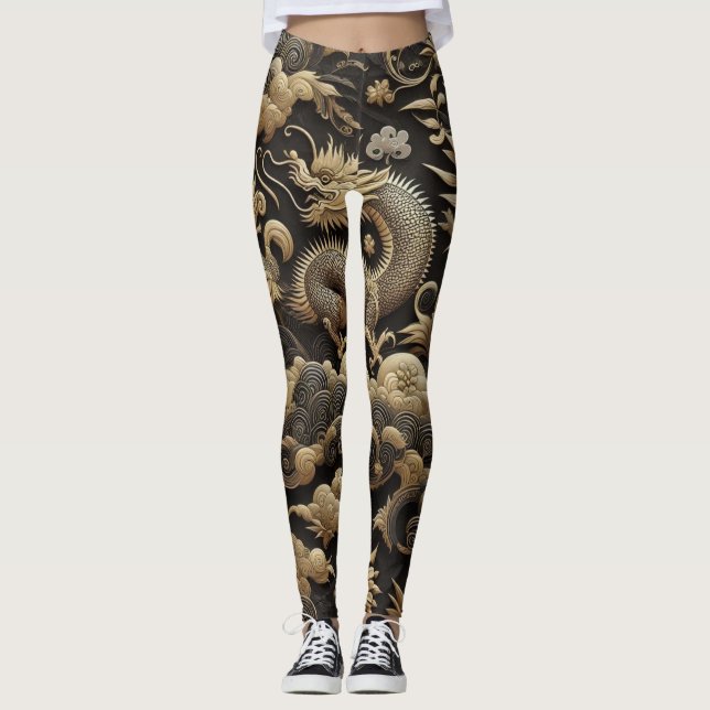 Golden Dragon Elegance Legging (Front)