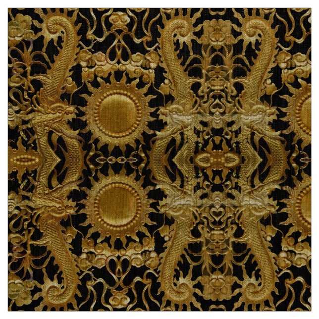 golden dragon fabric (Swatch)