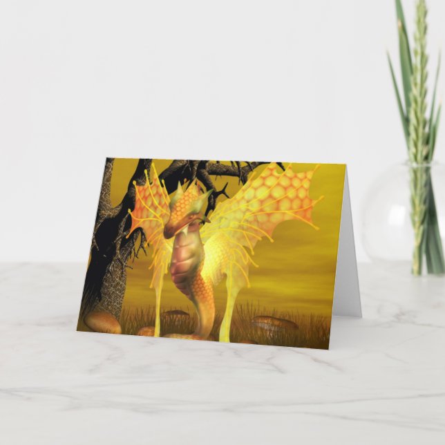 Golden Dragon Greeting Card (Front)