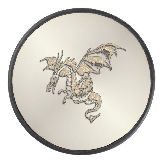 Golden Dragon Hockey Puck (Front)