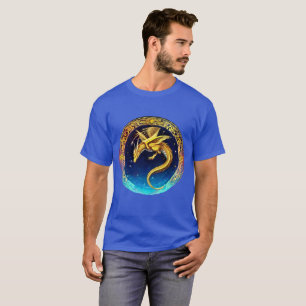 Golden Dragon in Cosmic Sky T-Shirt