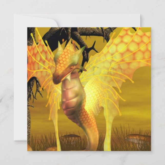 Golden Dragon  Invitations (Front)