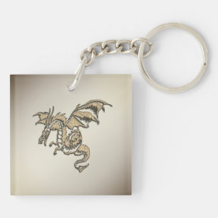 Golden Dragon Key Ring