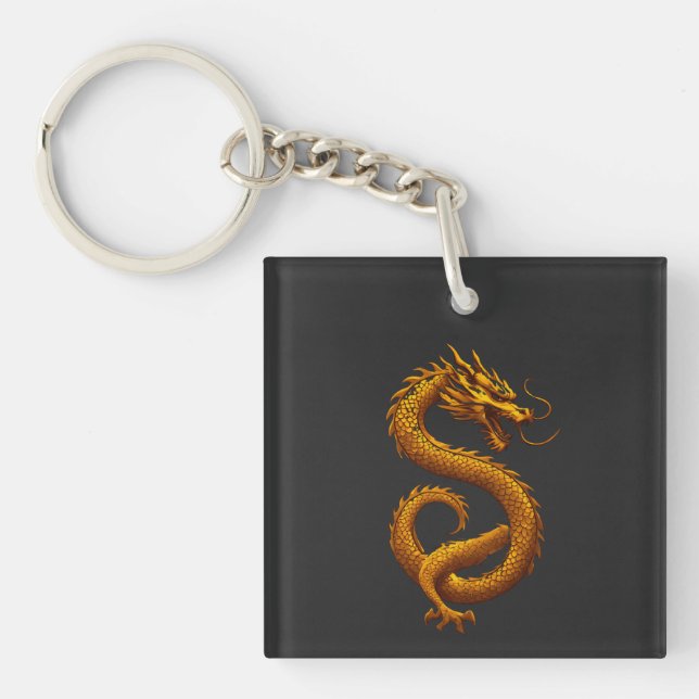 Golden Dragon Key Ring (Front)