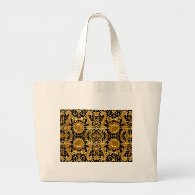 golden dragon large tote bag (Front)