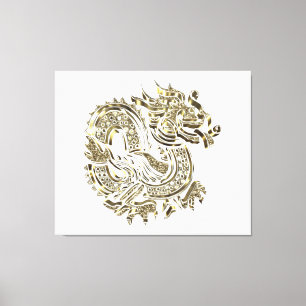 Golden Dragon Logo Elegant Decorative Canvas Print