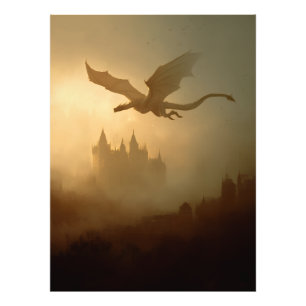 Golden Dragon Misty Castle Photo Print
