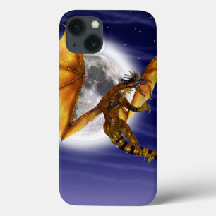 Golden Dragon Mythical Fantasy Creature Purple Sky iPhone 13 Case