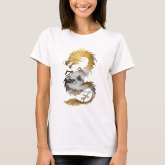 Golden Dragon Nebula Mystical elegance T-Shirt