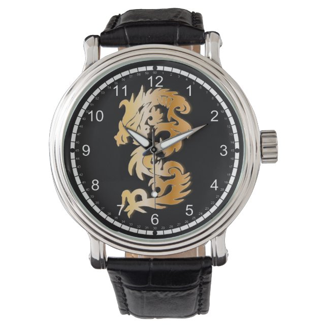 Golden Dragon on Black Watch (Front)