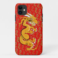 Golden Dragon on Red