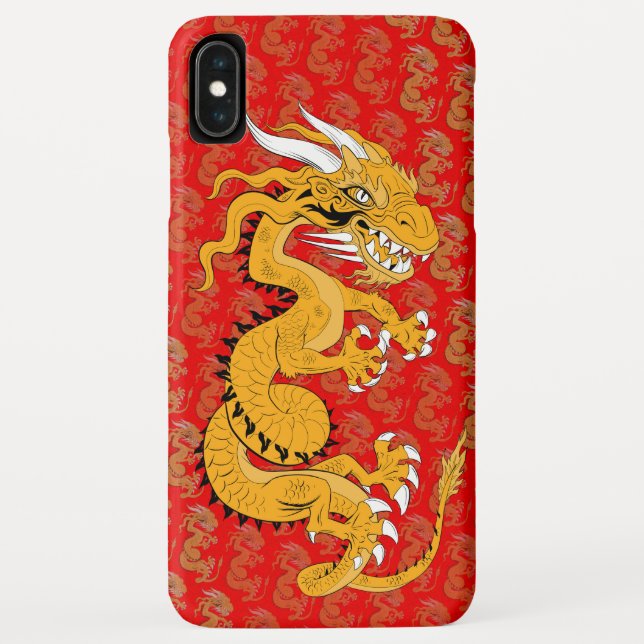 Golden dragon on Red Phone Case (Back)