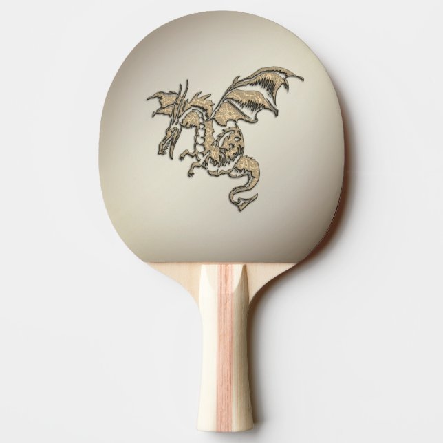 Golden Dragon Ping Pong Paddle (Back)