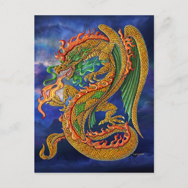 Golden Dragon Postcard (Front)