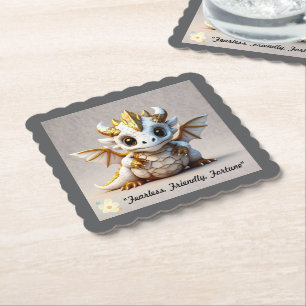 "Golden Dragon Power" Paper Coaster