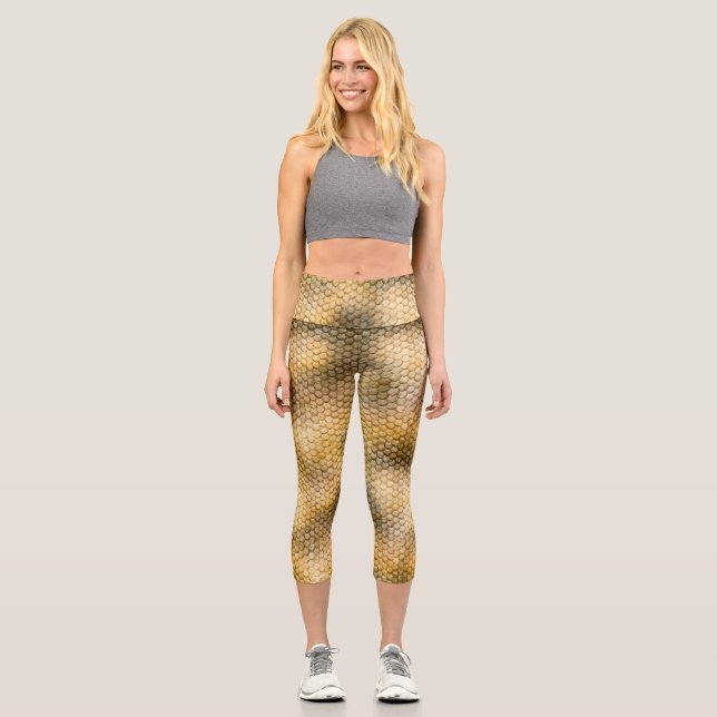 Golden Dragon Skin Capri Leggings (Front)