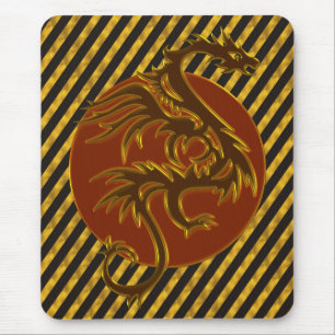 Golden Dragon Sun   golden stripes Mouse Mat