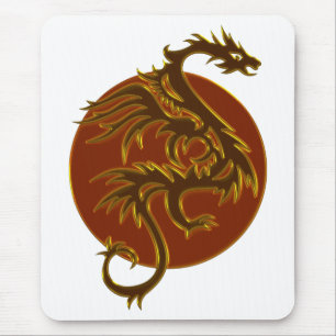 Golden Dragon Sun make your own background Mouse Mat