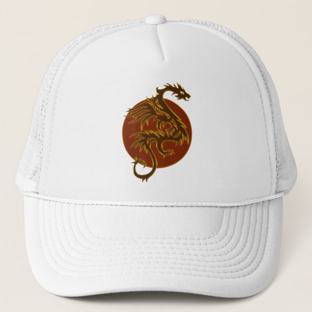 Golden Dragon Sun Trucker Hat (Front)