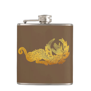 Golden Dragon Vinyl Wrapped Flask