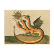 Golden Dragon with Moon and Sun Sepia