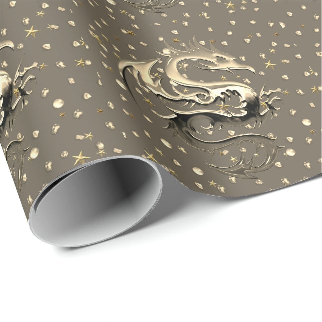 Golden Dragon Wrapping Paper (Roll Corner)