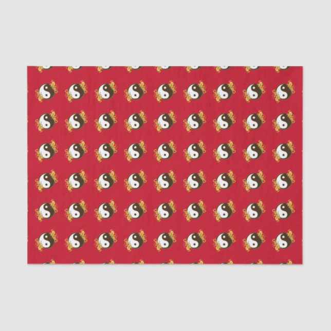 Golden Dragon Yin Yang Tissue Paper (Front)