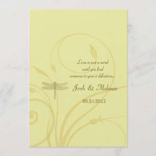 Golden Dragonflies Flourish Invitation