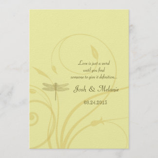 Golden Dragonflies Flourish Invitation