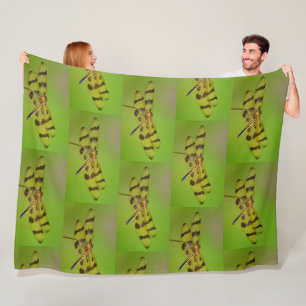 Golden Dragonfly Fleece Blanket