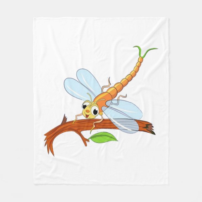 golden dragonfly fleece blanket (Front)