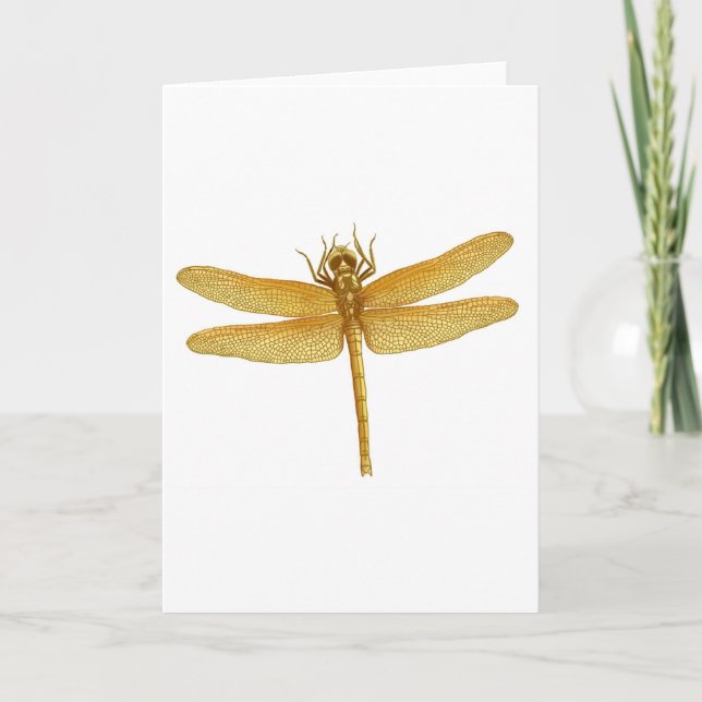 Golden Dragonfly Greeting Card (Front)