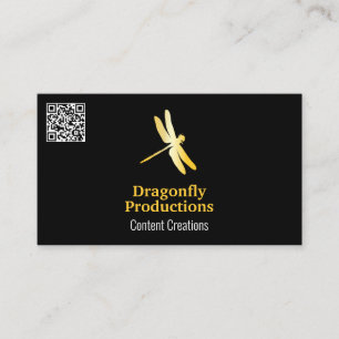Golden Dragonfly Icon   QR Code Business Card