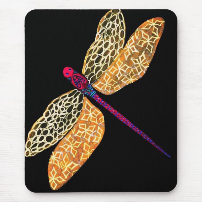 Golden Dragonfly Mouse Mat (Front)