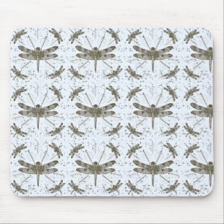 Golden dragonfly pattern - light mouse mat