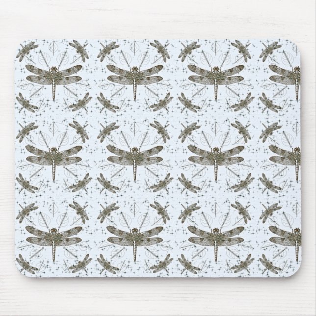 Golden dragonfly pattern - light mouse mat (Front)