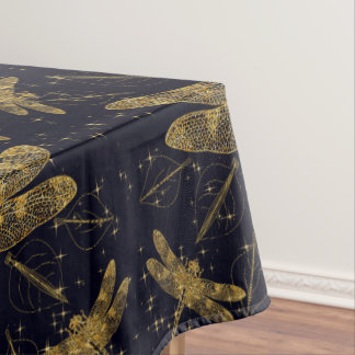 Golden dragonfly pattern - light tablecloth