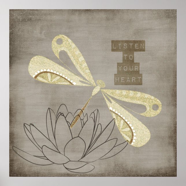 Golden Dragonfly Poster (Front)