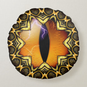 Golden Dragon's Eye Round Cushion