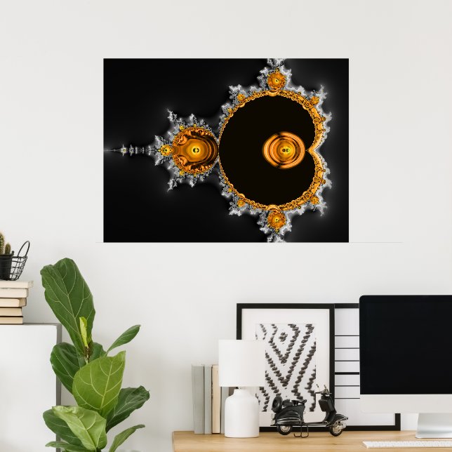Golden Dream. The Famous Full Mandelbrot Set Poster (Home Office)