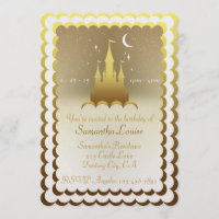 Golden Dreamy Castle In The Clouds Birthday