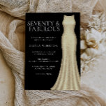 Golden Dress Black Seventy Fabulous 70th Birthday Invitation<br><div class="desc">Golden Dress Black Seventy Fabulous 70th Birthday Invitation

Plenty of different colours and variations - See our store below</div>