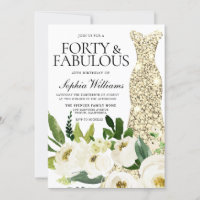 Golden Dress Forty & Fabulous 40th Birthday
