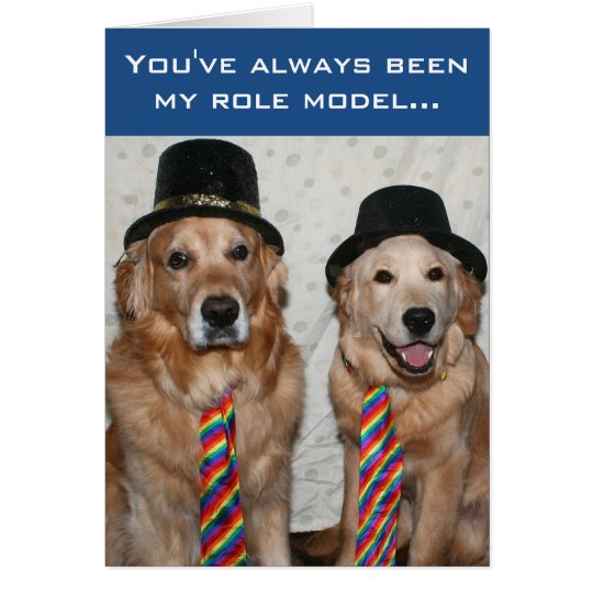 Golden Dressing Up Like Dad for Father's Day Card